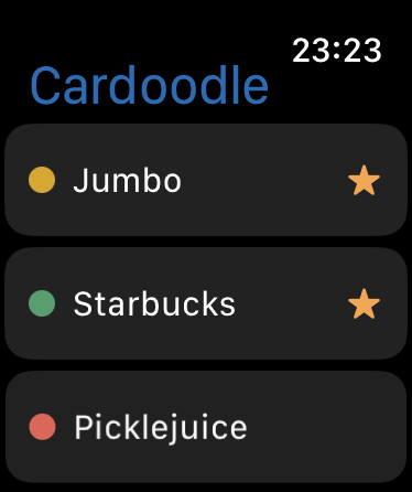 Cardoodle on Apple Watch